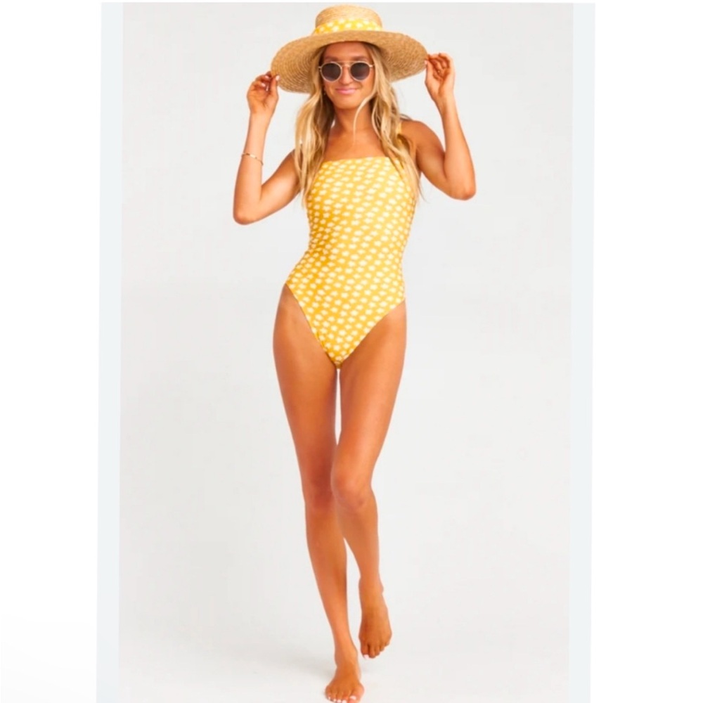 Show Me Your MuMu Yellow Gingham One-Piece Swimsuit